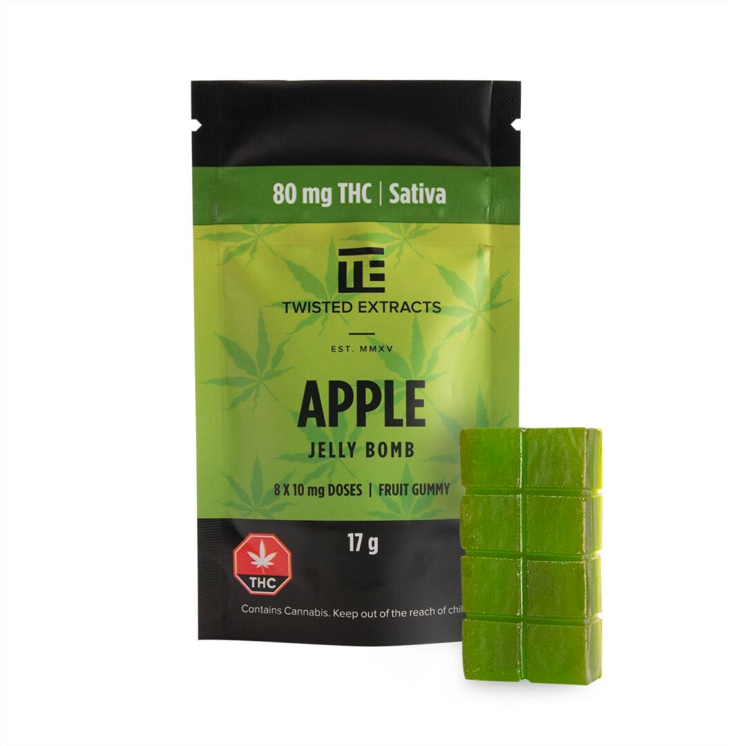 Sour Green Apple Twisted Singles (8x10mg THC, Sativa) by Twisted Extracts