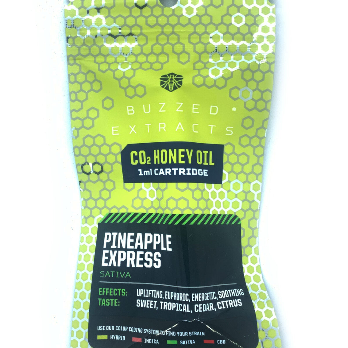 Buzzed Extracts 1g CO2 Honey Oil Vape Cartridges - Pineapple Express - Sativa