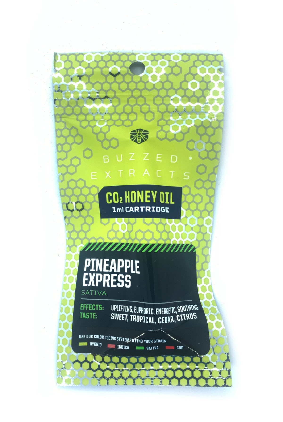 Buzzed Extracts 1g CO2 Honey Oil Vape Cartridges - Pineapple Express - Sativa