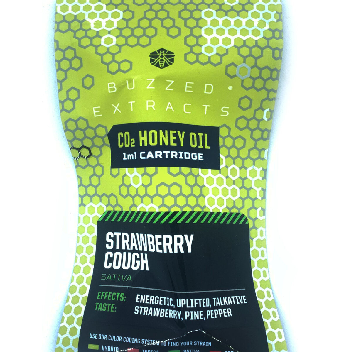 Buzzed Extracts 1g CO2 Honey Oil Vape Cartridges - Strawberry Cough - Sativa