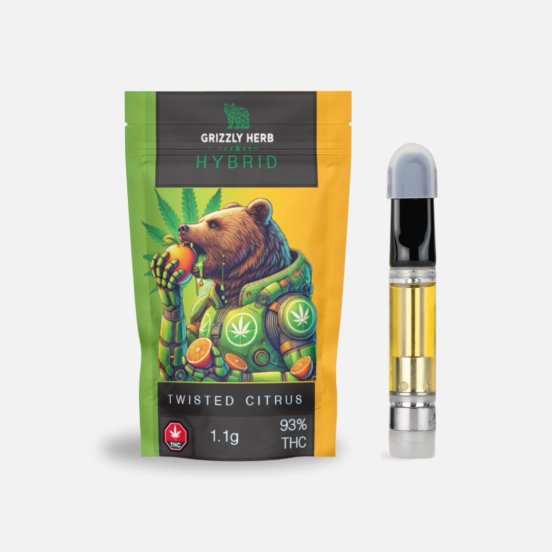 Grizzly Herb 1.1g THC Vape Cartridge - Twisted Citrus - Hybrid
