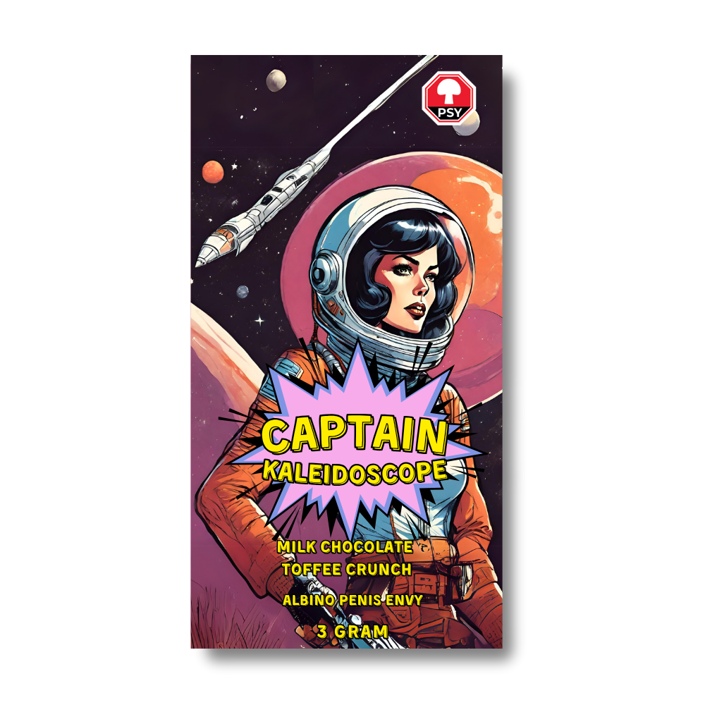 Captain Kaleidoscope 🌟 Mushroom Milk Chocolate Toffee Crunch Bar (3g Albino PE)